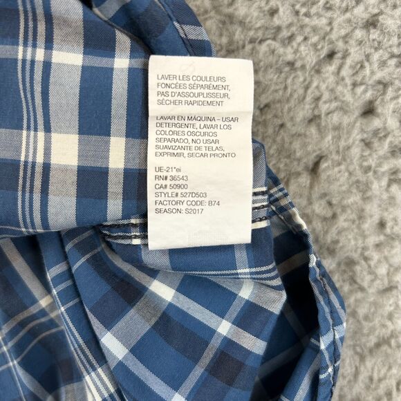 Vintage GH Bass Shirt Mens Large Blue Plaid Button Up Pocket Outdoor - Picture 9 of 10